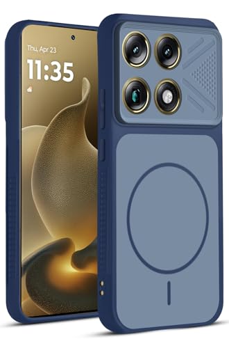 Image of Mr. Case Back Cover for Motorola Signature | Ring Design Protective Case with Camera Cut Protection | Anti Slip Grip | Shockproof Mobile Cover - Blue