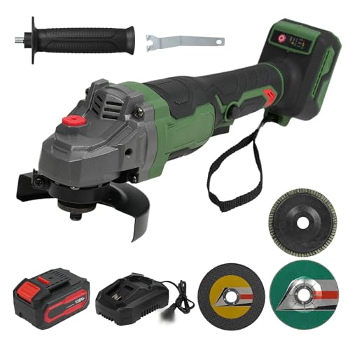 Image of Eacam Cordless Angle Grinder, 20V Brushless 4.0Ah Batteries (UK Plug &