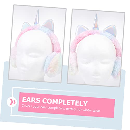 1Pc Adorable Unicorn Plush Earmuffs for Winter Cute Ear Warmers for Comfortable Ear Cover with Slip Design Holiday present for Boys3