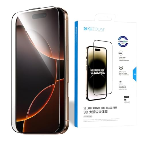 Image of KUZOOM Clear Tempered Glass Screen Protector for iPhone 15 & 16 - HD Transparency