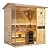 HKXSC Outdoor Sauna Steam 4 Person, 3.8kW Traditional Steam Saunas for Home with Red Light Therapy?Negative Ion Technology, US Fir Wood
