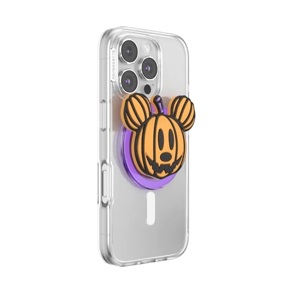 PopSockets Supporto magnetico per telefono MagSafe, Mickey Pumpkin | Rimovibile, per Kindle, Android, iPhone, con magnete, Disney, Topolino, Minnie