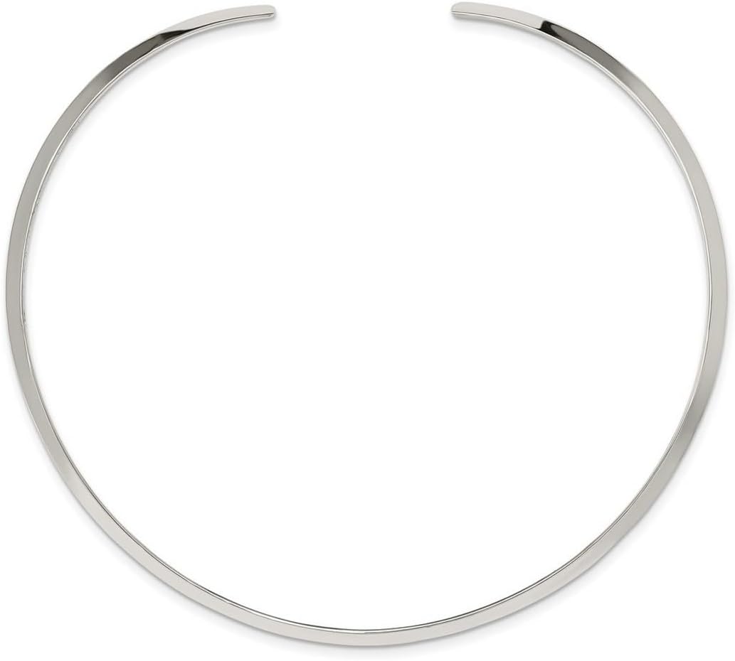 JewelryWeb 925 Sterling Silver Flexible Polished 4mm Neck Collar Necklace Collar Necklace for Women