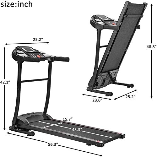 Image of Treadmill Electric Folding Motorized Running with Pre-Set 12 Programs LED Display Fitness Machine Load 150Kg Max Weight
