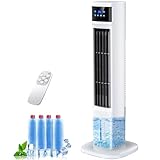 Eleeyak 冷風機 強力 冷風扇 【タワー型 4個保冷バッグ】タワーファン 冷風 24時間切タイマー スポットクーラー 冷房 3つモード 3段階風量 LED液晶画面 60°自動首振り タッチ/リモコン操作 4L大容量水タンク 氷入れ ポータブルクーラー スリムファン 静音 冷風扇風機 冷風機 強力 人気 省エネ 家庭用 暑さ 熱中症対策 工事不要 2025年 PSE認証済 日本語説明書