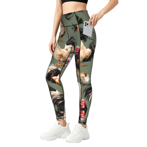 Leggings de pollo para mujer ideales para yoga y paseos por el campo
