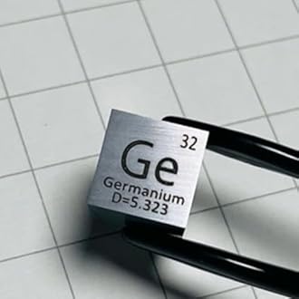 10mm Pure Germanium Cube Metal 1pc, 99.999% High-Purity Engraving Ge, for Laboratory Experimental Projects, Periodic Table Sample Collection, Scientific and Laboratory Experimental Projects