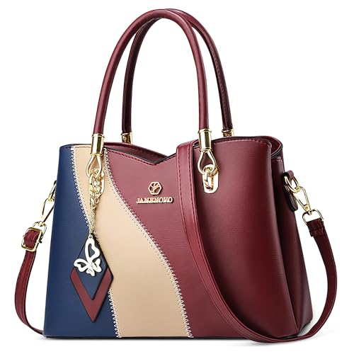 DORRISO Stilvoll Anti-Dieb Damen Handtaschen Henkeltaschen Mittel Groß Reisen Umhängetasche mit Elegante Anhänger Urlaub Einkaufen Party Büro Wasserdicht PU Leder Rot