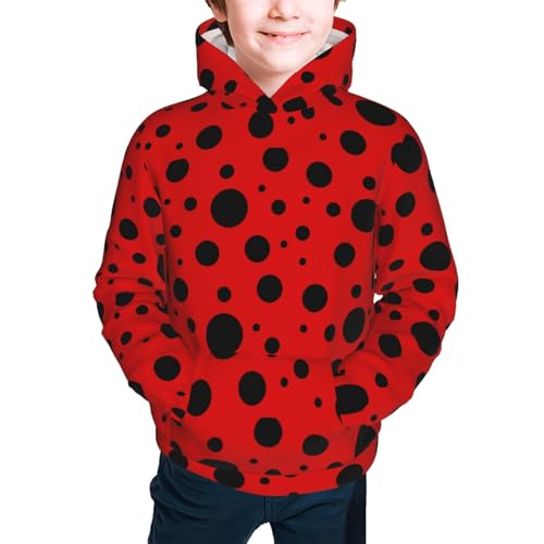 Ladybug Pattern Kid Hoodies Boys Sweatshirts Girls Pullover with Pocket3