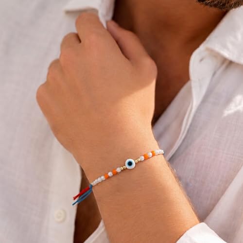 Image of Peora Evil Eye & Crystals Studded Rakhi for Brother Bhaiya | Red Thread | Raksha Bandhan Hamper with Roli Chawal Greeting Card
