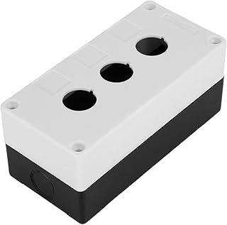 Rankomu Caja de interruptores de 22 mm, 22 mm, con tres agujeros, impermeable, color blanco
