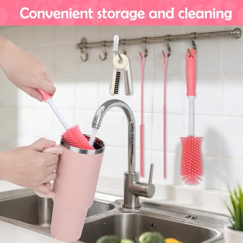 Image of Mity rain Silicone Straw Cleaner Brush Set- Includes Straw Cleaner for Stanley Cups, Long Brush and Cup Lid Wash, All Tumbler Cup, Baby Bottles - Multi-Use Cleaning Kit
