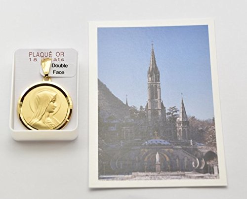 Pendentif Double Face Argent ND Lourdes Vierge Marie - Vintage - Bon état 'dans Son Jus' - Modèle 2235
