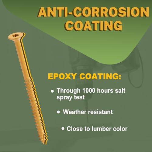 Image of LIONMAX Deck Screws #14 x8 Inch, 100 PCS, Long Wood Screw, Rust Resistant, Exterior Epoxy Coated for Outdoor Decking, Torx /Star Drive Head, T30 Star Bit Included
