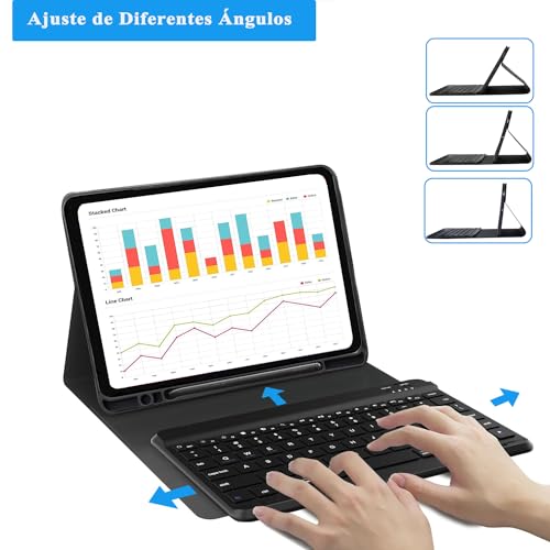 Funda teclado Samsung S6 Lite 10.4 para escribir sin errores con tecla Ñ 6
