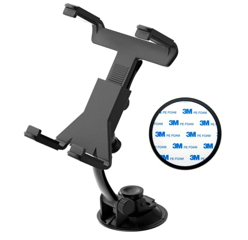 Ramtech Car Truck Gps & Tablet Windshield Mount, Suction Cup Holder With Adjustable Bracket And 90Mm Dashboard Mount Disc, Compatible With 7 Inch Cobra Pro 7600 7700 7750, Pro Hd 8000 8200 8500, Wmb7K #TOP6