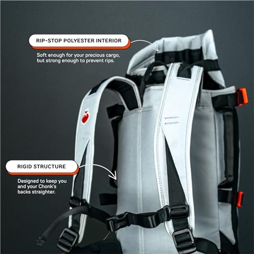 The-Maxine-One-Dog-Backpack-Carrier-by-LITTLE-CHONK-Adjustable-Front-Facing-Bag-for-Travel-or-Hiking-Made-for-Pets-Up-to-50-lbs-Large-Chonkcrete-Gray