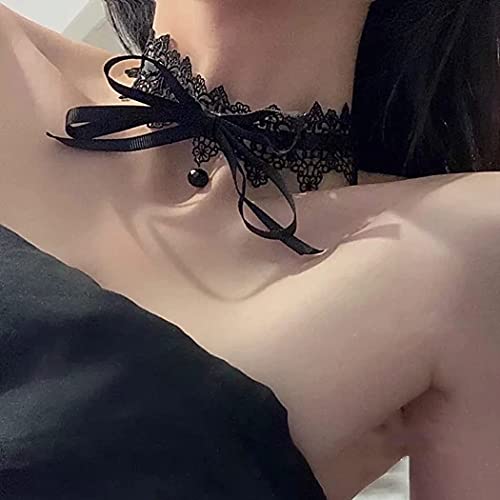 Jeairts Black Lace Choker Necklace Velvet Bow-Knot Necklaces Halloween Costume Necklace Jewelry Accessories For Women And Girls #TOP1