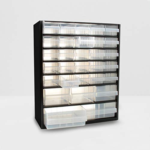 Block mit 30 Schubladen, Metallstruktur – 375 x 306 x 147 mm