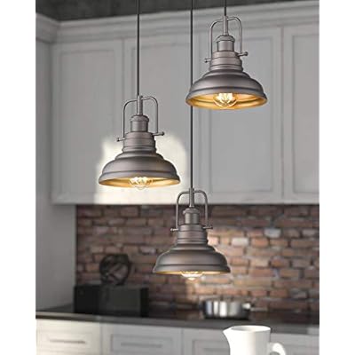 Zeyu 3-Light Pendant Light, Industrial Farmhouse Hanging Light for Kitchen Dining Room, Oil Rubbed Bronze Finish with… 41uZU+OWVPL. SS400
