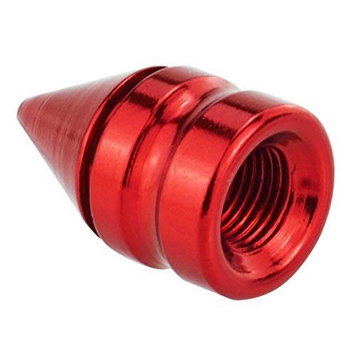 Abfer Tire Valve Caps Car Air Pressure Stem Cap Aluminum Spike Rim Dust Cover Decoration Accessories Fit Most Vehicle Bike SUV Trucks Bicycle Motorcycles, Red - Thumbnail 7