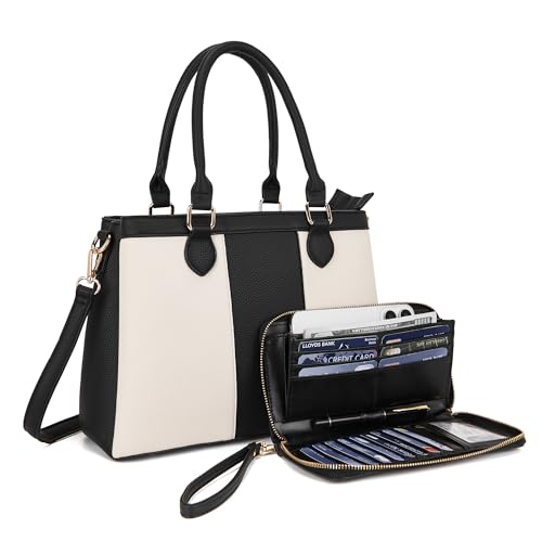 Conjunto de bolsas e carteira para mulheres, bolsa tiracolo com alça superior e bolsa de ombro de couro sintético, A15-2 peças/conjunto bege preto