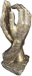 Large Bronze Hands Sculpture Wedding Present Marriage Proposal Life-Size 26cm /10 inch 830 gms (Antique-Silver)