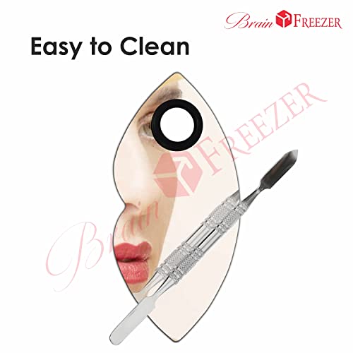 Image of Brain Freezer Shiny Makeup Palette with Stainless Steel Round Shape Spatula, 100 g (Lip Silver)