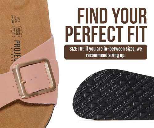 Image of Project Cloud 100% Genuine Leather Sandals Women Comfortable Womens Slides