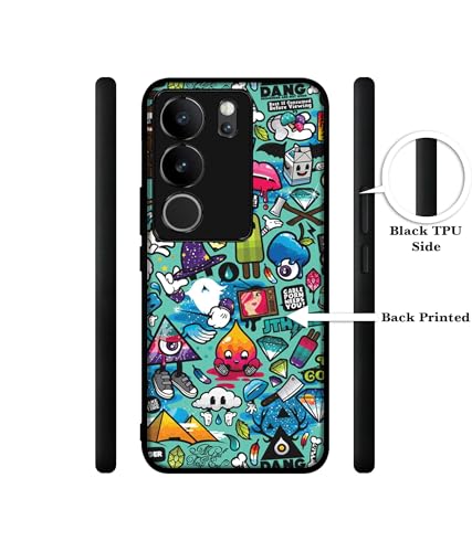 Image of Crazy Design Premium 2D Printed Metal Back Case Cover for Vivo V29 5G / V29 Pro 5G, Multicolour