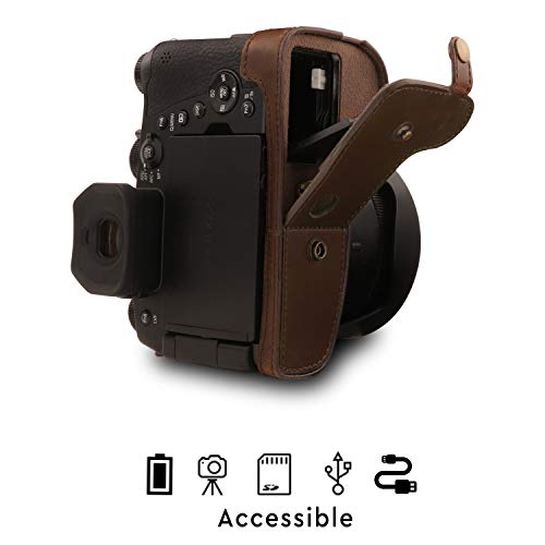 Funda de Cuero para Cámara MegaGear Compatible con Leica V-Lux 5 y Panasonic Lumix DC-FZ1000 II miniatura 3