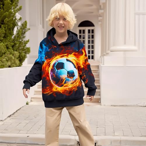 Image of TUONROAD Boys Hoodies 3D Graphic Sweatshirt Lightweight Pullover 6-16T cool