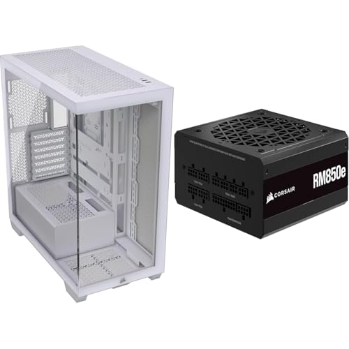 Image of CORSAIR 3500X Mid-Tower ATX PC Case + CORSAIR RM850e Fully Modular ATX Power Supply - White