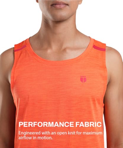 Image of TEGO Men's Pacer Tank | Lightweight Ultra-Breathable Running Tank | Moisture-Wicking | Athletic Fit | Chafe-Free Seams | Reflective Details | 100% Polyester Gym Tank Top