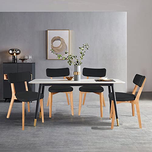 Fishat Heavy Duty Garment Rack & Ash Solid Wood Dining Chair Set Of 2 (Black) #TOP1