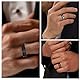 GUSXPPD 6 Stück Edelstahl Herren Ringe Schwarz Matt Poliert Band Ringe Flaschenöffner Ring Ehering Verlobungsringe Vintage Biker Ring Verlobungsringe für Herren Männer (13)