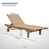 Gartenliege Classic aus echtem massivem Teakholz - 4