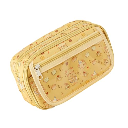 大容量 筆箱 文房具バッグ 漫画 熊 鉛筆ポーチ バッグ デスク オーガナイザー ペン 学生用 ラブリー ケース 漫画 熊 収納 大容量 ペン 女の子用