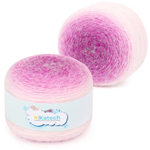 Katech Ombre Yarn for Crocheting-Large Skein of Gradient Yarn Cake-2