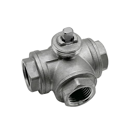 Válvula de bola motorizada de acero inoxidable tipo T DN15 de 3 vías con rosca 2