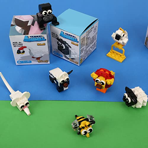 30 in 2 Mini Animal Building Blocks Toy Set, Animals Figures Stem Toys, Party Supplies Gifts Party Favor for Kids, Goodie Bags, Birthday, Carnival Prizes