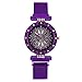 Saohuo Montre à quartz ferromagnétique pour femme, violet, taille unique