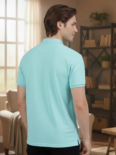 Image of Lux Cozi Men's Cotton Solid Polo Tshirt | Collar Tshirts | Half Sleeves | Stylish & Premium All Day Wear | Pack of 1