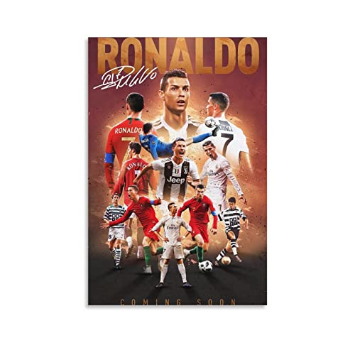 Cristiano Ronaldo Poster 2 Wall Art Canvas Print Poster Home Bathroom Bedroom Office Living Room Decor Canvas Poster Unframe: 12x18inch(30x45cm)