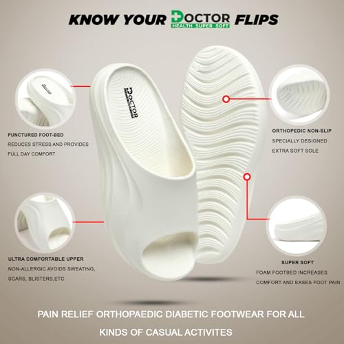 Image of DOCTOR HEALTH SUPER SOFT Slides for Men|| Lightweight || Skid Resistant || Men's Casual Slides - Stylish, Comfortable, and Anti-Slip Footwear for Everyday Use|| Flip-Flop & Sliders for Men