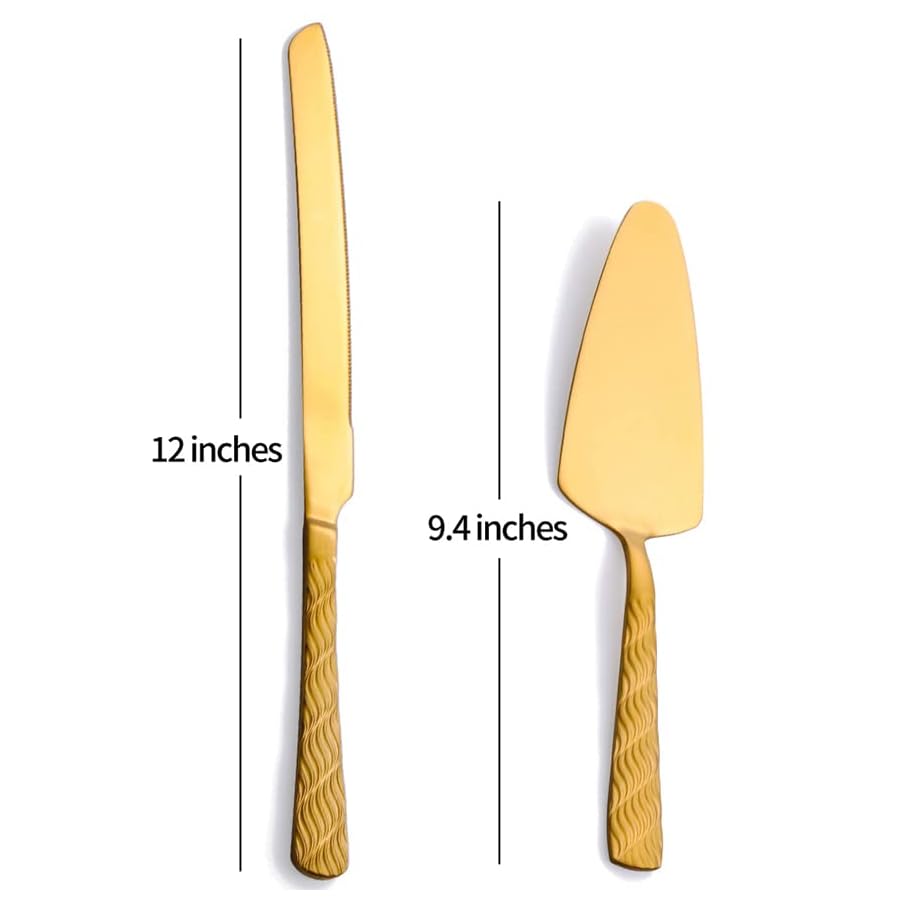 FULLYWARE-Gold-Cake-Cutting-Set-Stainless-Steel-Cake-Knife-and-Server-Set-Cake-Pie-Cutter-Set-for-Wedding-Birthday-Party FULLYWARE Gold Cake Cutting Set, Stainless Steel Cake Knife and Server Set, Cake Pie Cutter Set for Wedding, Birthday, Party