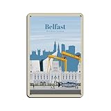 Belfast Vintage Retro Reiseposter Blechschild Vintage 