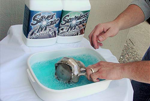 Silvermate Liquid Silver And Gold Cleaner, Silver Polish, Silver Tarnish Remover, Sterling Silver Jewelry Cleaner, Gentle, Reusable, Ecofriendly, Easy To Use, Fast, Commercial Grade (1-Gallon) #TOP2