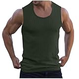 Herren Tanktop Fitness Muskelshirt Gym Ärmelloser T-Shirt Sleeveless Funktionsshirt Bodybuilding Workout Training Achselshirt Sport Unterhemden Sommer Leicht Schnelltrocknendes