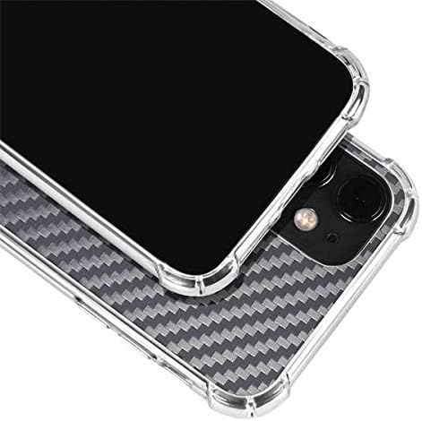 Skinit Clear Phone Case Compatible with iPhone 12 Mini - Skinit Originally Designed Silver Carbon Fiber Design